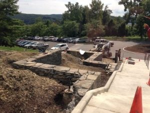 retaining wall built